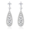 Sophia Crystal Halo Pear Drop Earrings | Silver