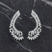 Angelique Ear Climber Earrings | Silver