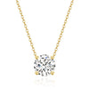 Solitaire Supreme Sparkle Pendant Necklace | Gold