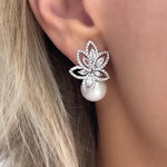 Silver earrings, pearl earrings, going out earrings, wedding earrings, drop earrings, party earrings, silver pearl earrings, pearl earrings, bridal earrings, statement earrings