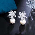 Silver earrings, pearl earrings, going out earrings, wedding earrings, drop earrings, party earrings, silver pearl earrings, pearl earrings, bridal earrings, statement earrings