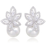 Silver earrings, pearl earrings, going out earrings, wedding earrings, drop earrings, party earrings, silver pearl earrings, pearl earrings, bridal earrings, statement earrings