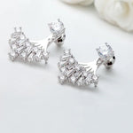 Ear jacket, ear cuff, ear climber, silver earring, party earrings, wedding earrings