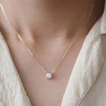 Solitaire Supreme Sparkle Pendant Necklace | Gold