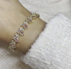 Rose Petal Crystal Tennis Bracelet | Gold | Blush Pink