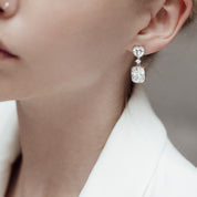 Heart earrings, Wedding earrings, silver earrings, drop earrings, party earrings, Silver earrings, silver earrings, going out earrings, statement earrings