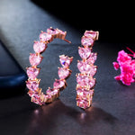 Loveheart Crystal Hoop Earrings | Rose Gold | Blush Pink