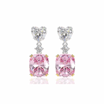 Heart earrings, pink earrings, silver heart earrings, wedding earrings, heart silver earrings, pink heart earrings, Silver going out earrings, wedding earrings, silver earrings, drop earrings, party earrings, Silver earrings, Wedding earrings, silver earrings, bridal earrings, bridesmaid earrings, going out earrings, shiny earrings, rhodium earrings, statement earrings