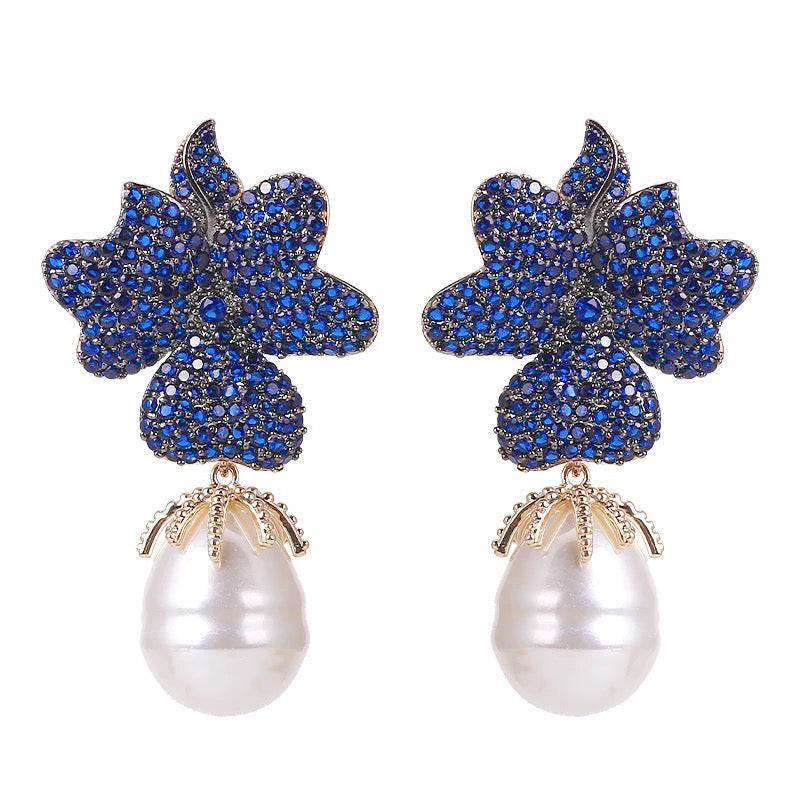 Sapphire earrings, navy blue earrings, Gold earrings, pearl earrings, going out earrings, wedding earrings, golden earrings, drop earrings, party earrings, gold pearl earrings, pearl earrings, bridal earrings, statement earrings