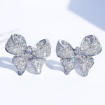 Bow earrings, Silver earrings, teardrop earrings, wedding earrings, drop earrings, party earrings, silver earrings, going out earrings, statement earrings