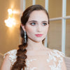Vine Leaf Long Drop Statement Earrings | Silver