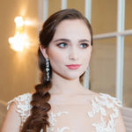 Vine Leaf Long Drop Statement Earrings | Silver