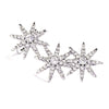 Silver ear climber, ear cuff, statement earrings