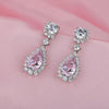Silver wedding earrings, going out earrings, bridal earrings, silver earrings, bridesmaid earrings, pink earrings, teardrop earrings, pear earrings, drop earrings, 925 earrings, blush pink earrings, wedding jewellery, luxury earrings