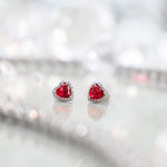 Heart Stud Earrings | Ruby