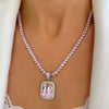 Silver tennis necklace, tennis necklace, pendant necklace, layer necklace, heart tennis necklace, crystal necklace, gemstone necklace, wedding necklace, going out necklace, party necklace, silver tennis chain, silver tennis pendant, pink tennis necklace