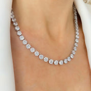 Silver tennis necklace, tennis necklace, pendant necklace, layer necklace, crystal necklace, gemstone necklace, wedding necklace, going out necklace, party necklace, silver tennis chain, silver tennis pendant, pink tennis necklace