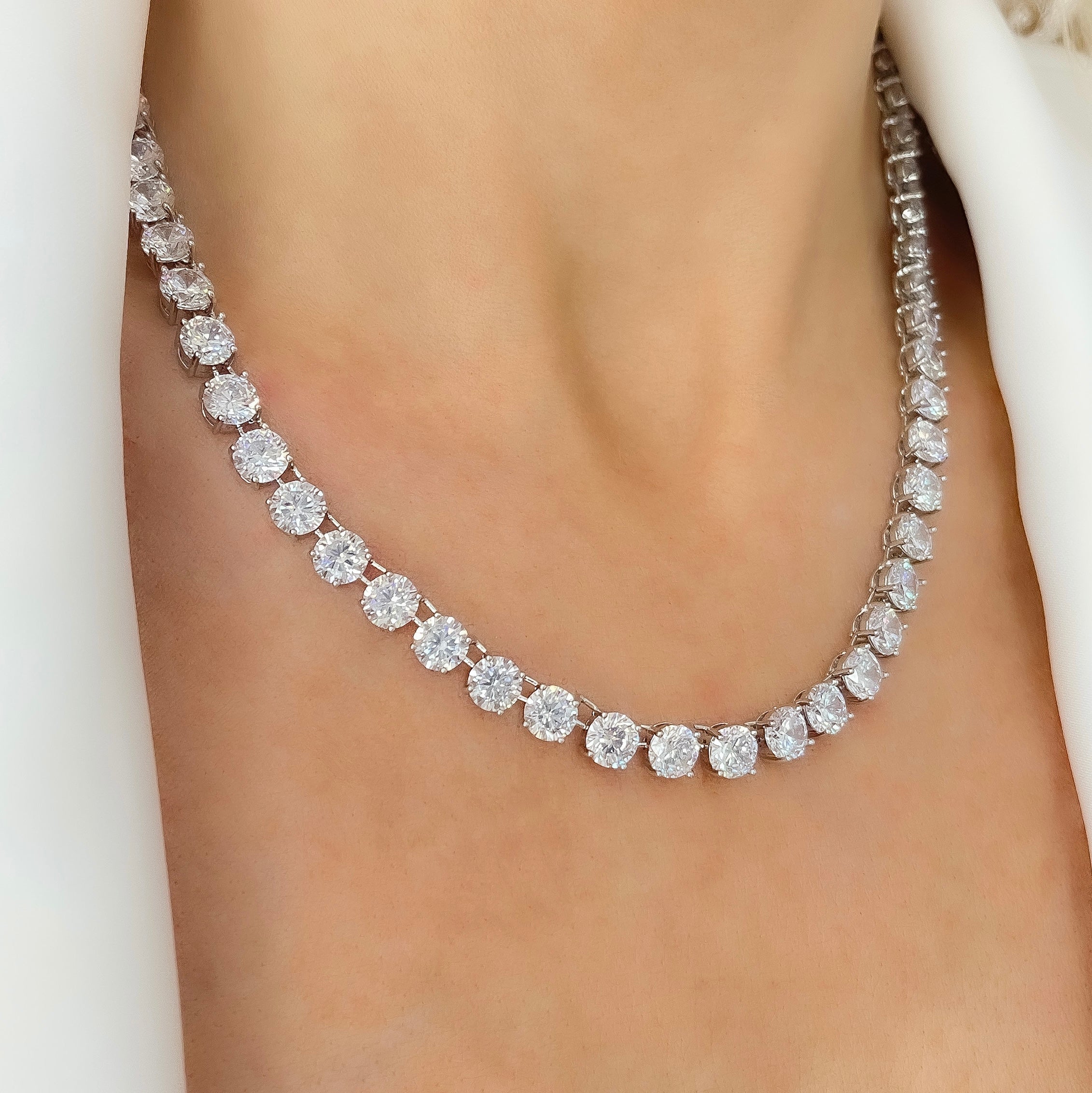 Silver tennis necklace, tennis necklace, pendant necklace, layer necklace, crystal necklace, gemstone necklace, wedding necklace, going out necklace, party necklace, silver tennis chain, silver tennis pendant, pink tennis necklace