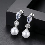 Pearl drop earrings, Silver going out earrings, wedding earrings, silver earrings, drop earrings, party earrings, Silver earrings , bridal earrings, going out earrings, statement earrings