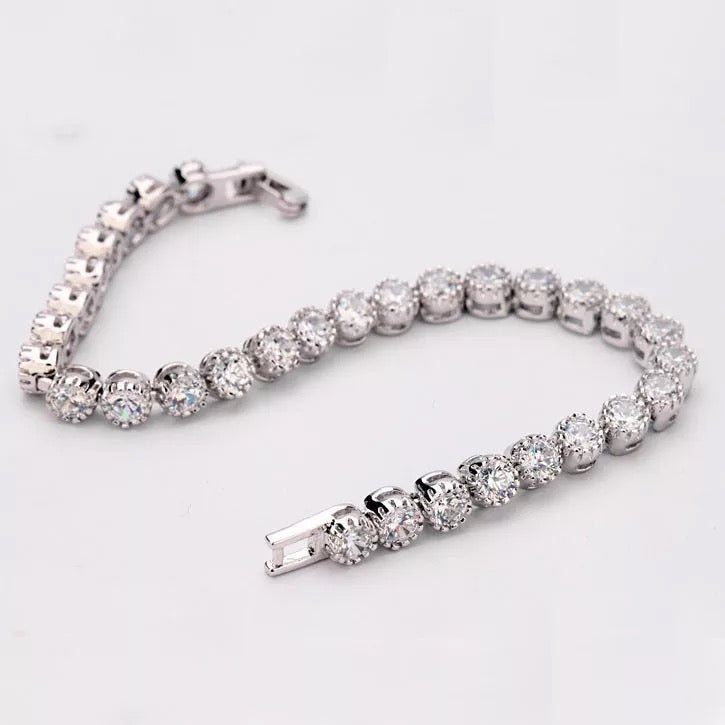 Tennis bracelet, diamond bracelet, swarovski bracelet, silver bracelet, wedding bracelet