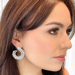 Silver going out earrings, statement earrings, rhodium earrings, silver earrings, wedding earrings, sparkly earrings, shiny earrings