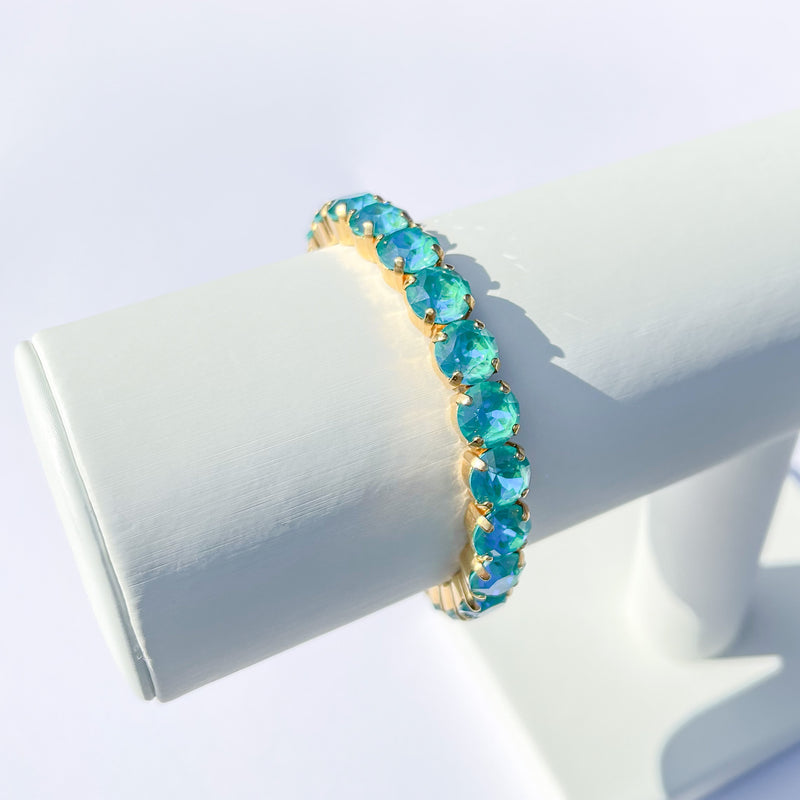 Blue bracelet, gold bracelet, wedding bracelet, swarovski bracelet, stacking bracelet