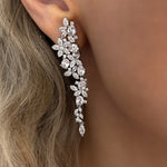 Statement earrings, party earrings, silver earrings, drop earrings, wedding earrings, going out earrings, sparkling earrings