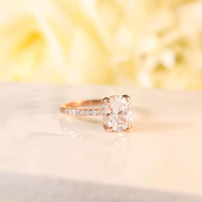 Enchanting Hidden Halo Ring | Rose Gold