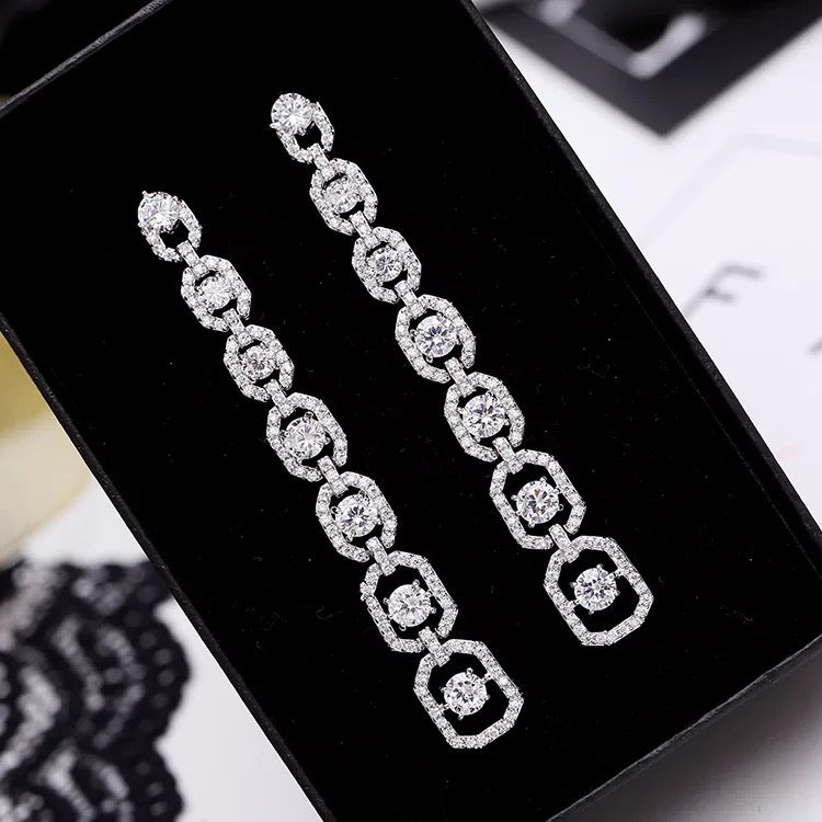 Silver going out earrings, wedding earrings, silver earrings, drop earrings, party earrings, Silver earrings, statement earrings