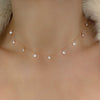 Droplet necklace, rose gold necklace, choker, chain, diamond necklace, tennis necklace