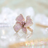 Wild Orchid Flower Cocktail Ring | Gold | Pastel Pink