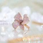 Wild Orchid Flower Cocktail Ring | Gold | Pastel Pink