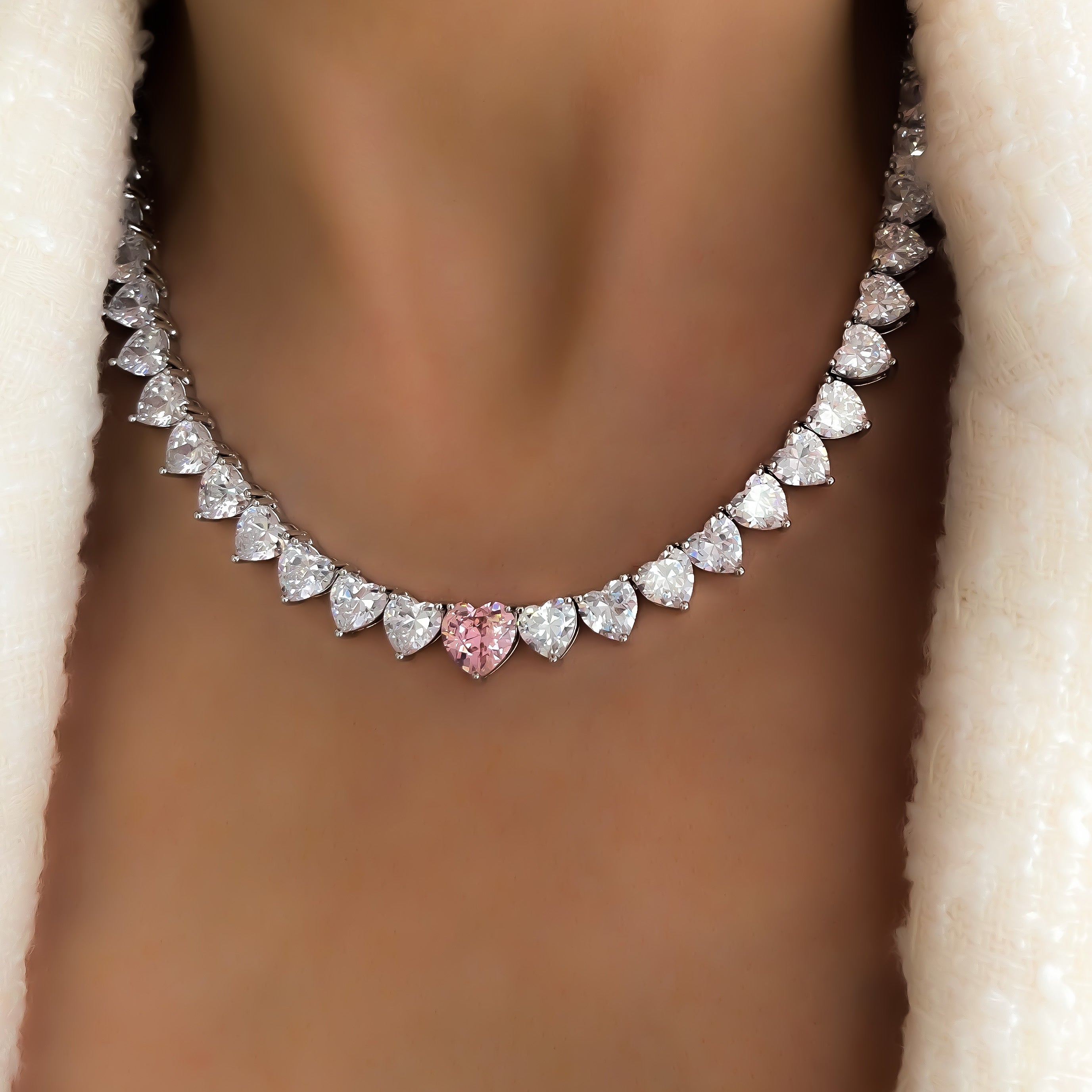 The Heart You Pink Tennis Chain – BERNA PECI JEWELRY