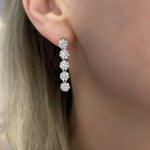 Blossom Flower Crystal Tennis Necklace Set | Silver