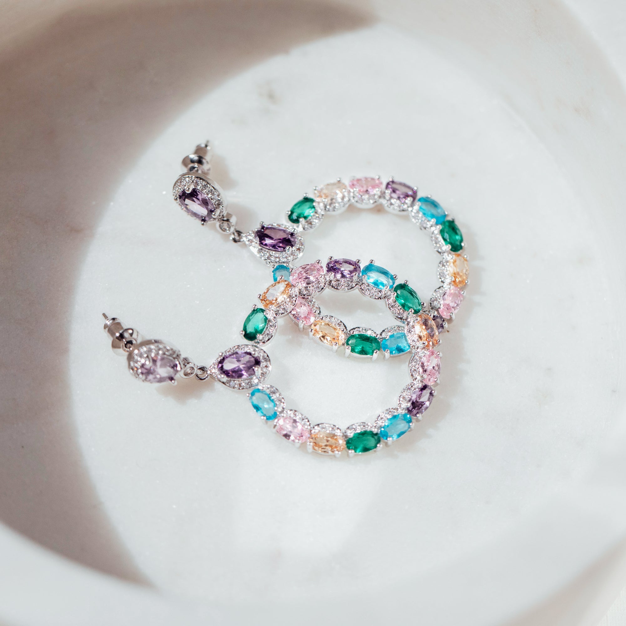 Hoop earrings, silver earrings, gemstone earrings, party earrings, statement earrings, going out earrings, wedding earrings