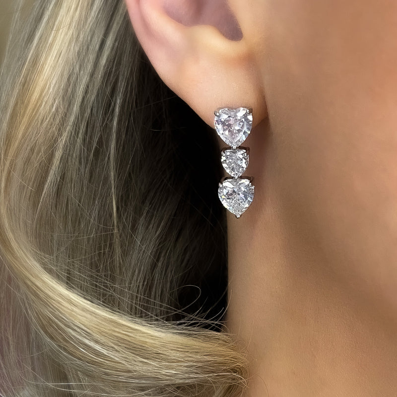 Statement earrings, party earrings, silver earrings, drop earrings, wedding earrings, going out earrings, sparkling earrings
