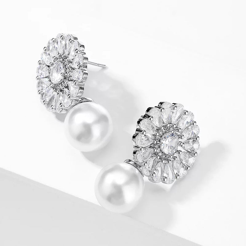 Silver earrings, pearl earrings, going out earrings, wedding earrings, drop earrings, party earrings, silver pearl earrings, pearl earrings, bridal earrings, statement earrings