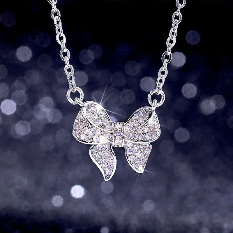 Bow Necklace | Silver