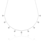 Droplet necklace, silver necklace, choker, chain, diamond necklace, tennis necklace