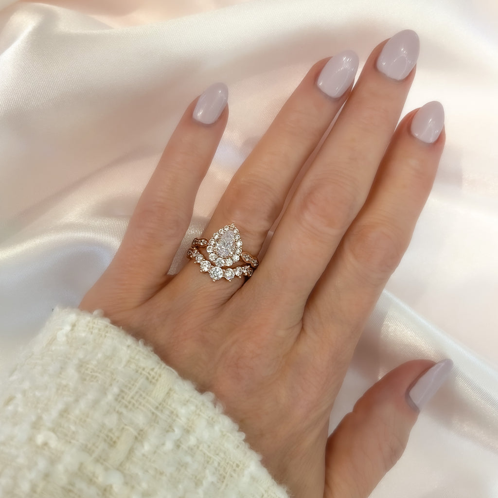 Rose gold ring, ring set, ring duo, stacking rings, wedding ring, engagement ring, statement ring, cocktail ring