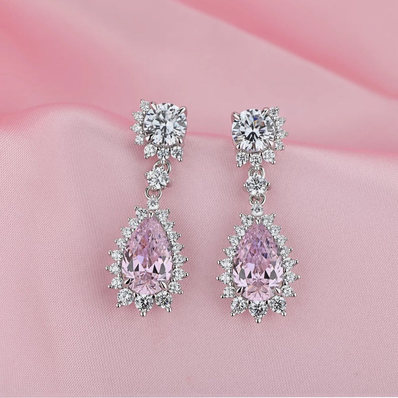 Gold Crystal Drop Earrings- Wedding Jewellery |