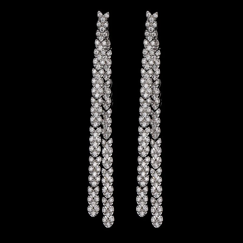 Waterfall Front To Back Drop Earrings | Silver