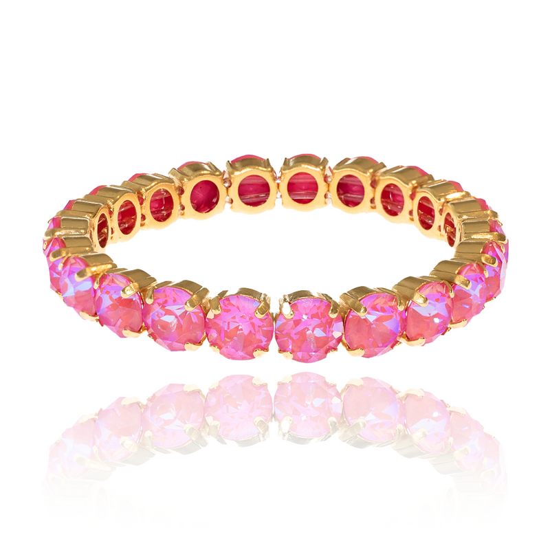 Pink bracelet, swarovski bracelet, gold bracelet