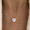 "From Valentina With Love" Heart Pendant Necklace | Gold