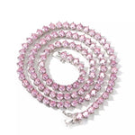 Pink tennis necklace, tennis necklace, diamond necklace, swarovski necklace
