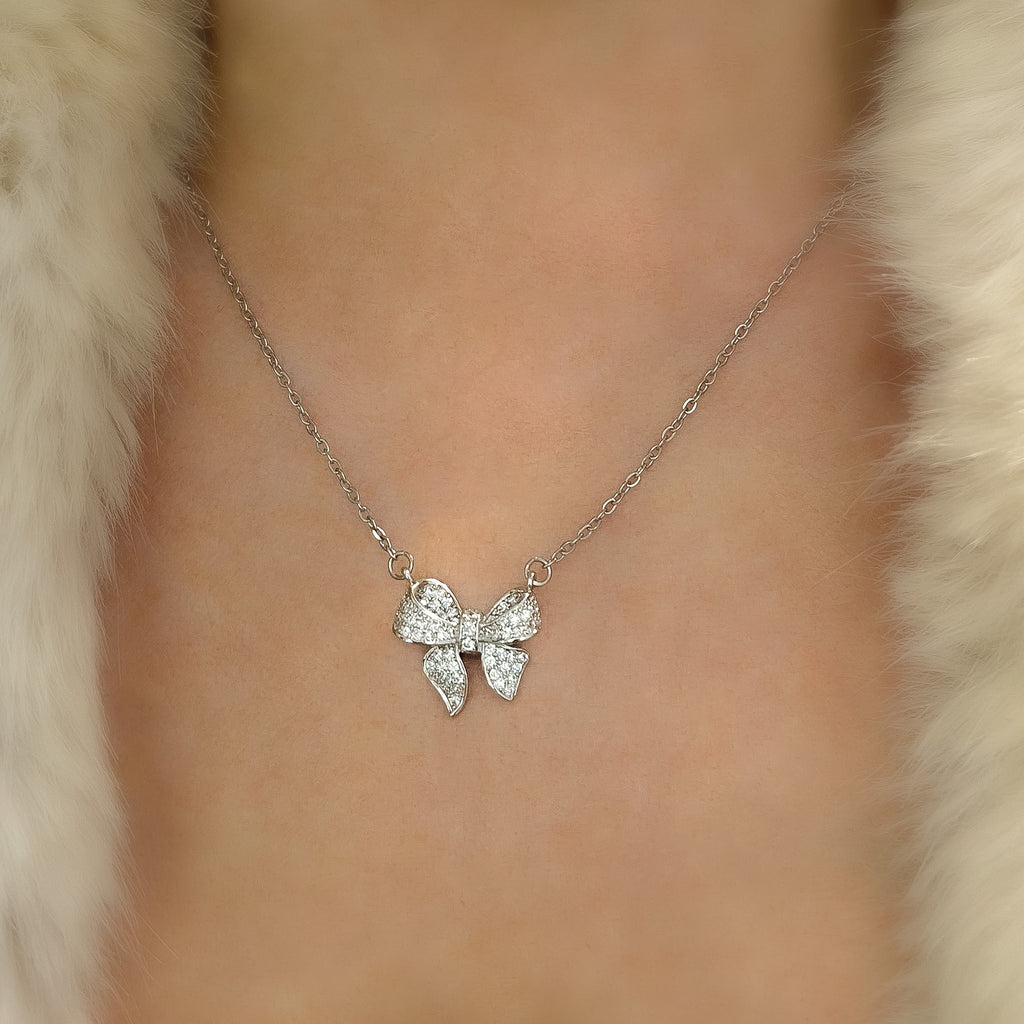 Bow Necklace | Silver
