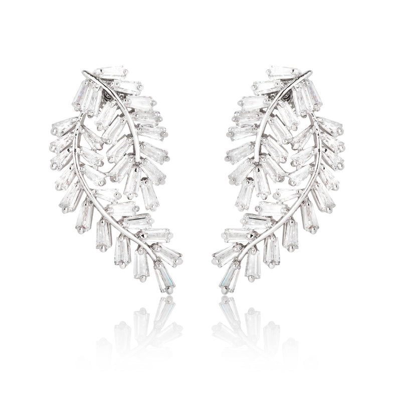 Wedding earrings, silver earrings, bridal earrings, bridesmaid earrings, going out earrings, shiny earrings, rhodium earrings, statement earrings