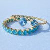 Blue bracelet, gold bracelet, wedding bracelet, swarovski bracelet, stacking bracelet