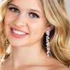 Vine Leaf Long Drop Statement Earrings | Silver