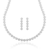 Blossom Flower Crystal Tennis Necklace Set | Silver